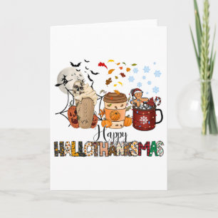 Carte Halloween Thanksgiving Noël Joyeux Hallomerci