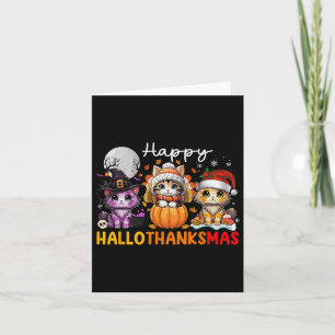 Carte Halloween Thanksgiving Noël Joyeux Hallomerci