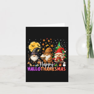 Carte Halloween Thanksgiving Noël Joyeux Hallomerci