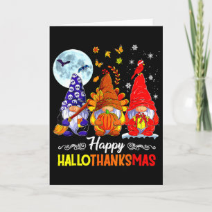Carte Halloween Thanksgiving Noël Joyeux Hallomerci