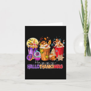 Carte Halloween Thanksgiving Noël Joyeux Hallomerci