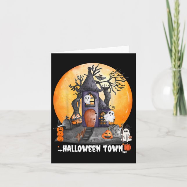 Carte Halloween Town Party Cute Halloween (Devant)