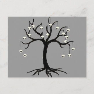 Carte Halloween Tree with Cute Skull