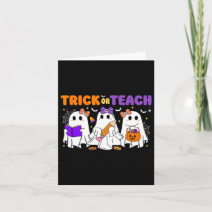 Carte Halloween Trick Ou Enseigner Retro Enseignants Étu