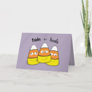 Carte Halloween Trick ou Treat Candy mignonne Whimsical
