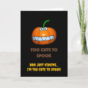 Carte Halloween trop mignonne pour parler Citrouille drô