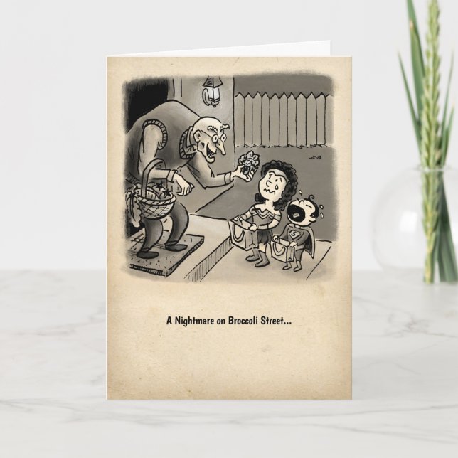 Carte Halloween : Un cauchemar sur Broccoli Street (Devant)