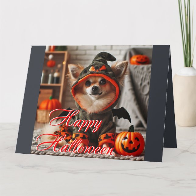 Carte Halloween un petit chien (Devant)