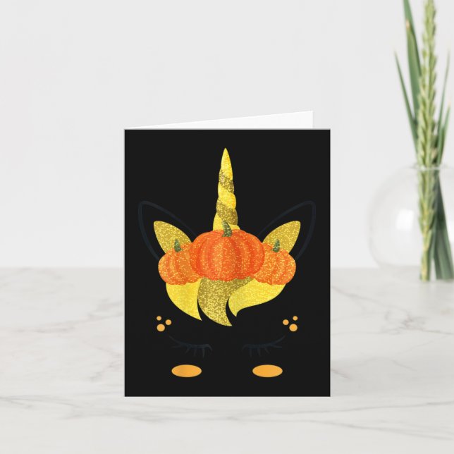 Carte Halloween Unicorn Visage Thanksgiving Filles Citro (Devant)