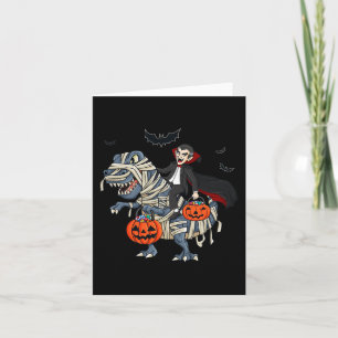 Carte Halloween Vampire équitation T Rex Garçons filles