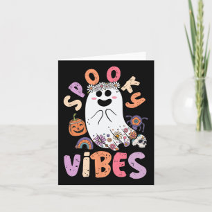 Carte Halloween Vibes Éffrayantes Cute Ghost Costume Sup