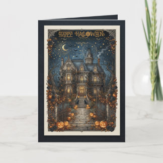 Carte Halloween victorien élégant personnalisé