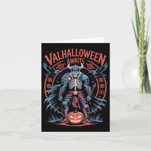 Carte Halloween Viking Warrior - Runes Et Ravens - Valh