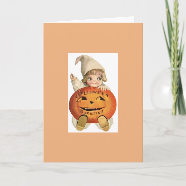 Carte Halloween vintage - le petit citrouille le plus (Devant)