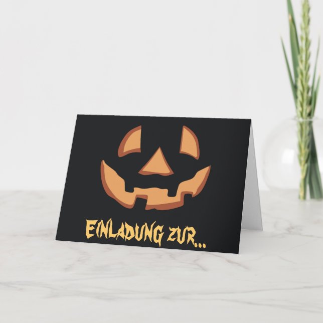 Carte Halloween - visage de citrouille (Devant)