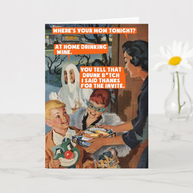 Carte Halloween voisins amis (Petite plante)