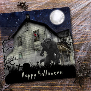 Carte Halloween Werewolf effrayant