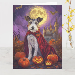 Carte Halloween Wirefox Terrier Vampire Citrouilles peur