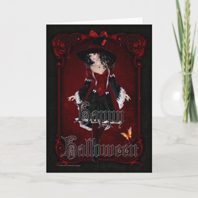 Carte Halloween Witch 8 Happy Halloween Card (Devant)