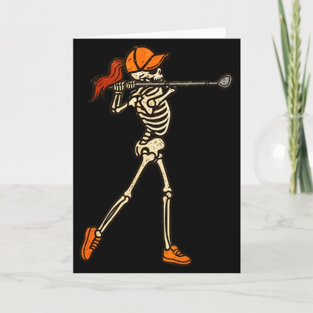 Carte Halloween Women Golf Skeleton Funny Golf Halloween (Devant)