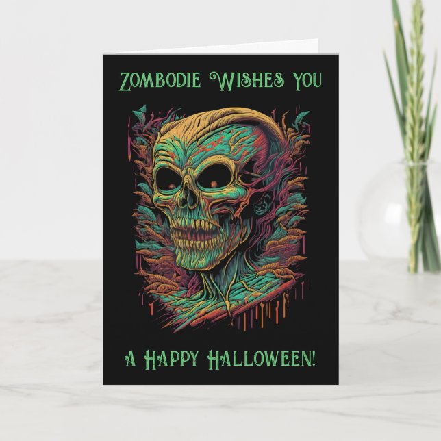Carte Halloween zombie effrayant (Devant)