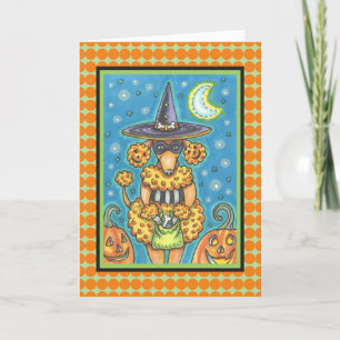 Carte HALLOWEWEEN CITROUILLE POODLE GREETING CARD Verse
