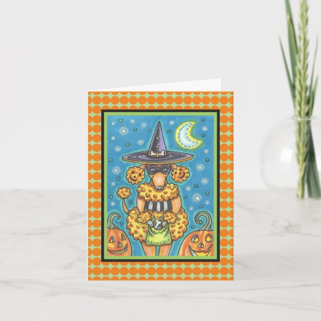 CARTE HALLOWEWEEN CITROUILLE POODLE NOTE CARD VERSE (Devant)