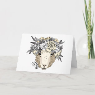 Carte Halo mouton floral