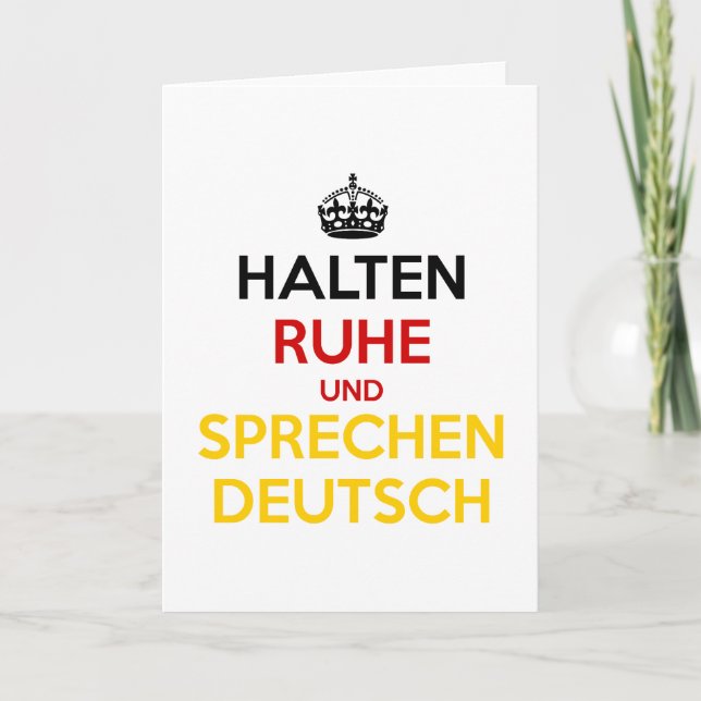 Carte Halten Ruhe und Sprechen Deutsch (Devant)