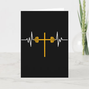 Carte Haltère croix haltère Jésus drôle chrétien Worko