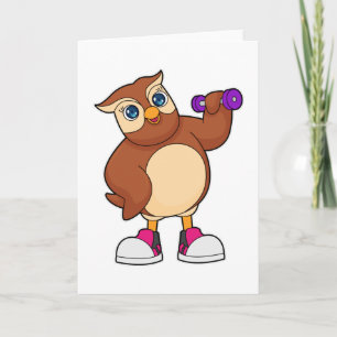 Carte Haltère de fitness Hibou