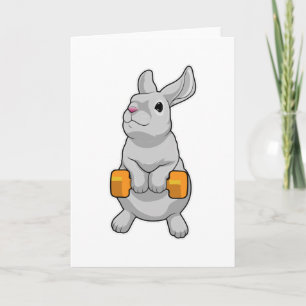 Carte Haltère de forme physique pour lapin