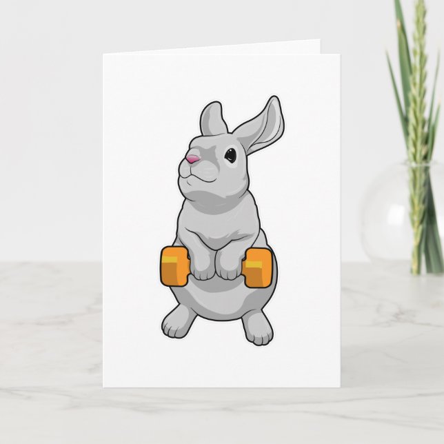 Carte Haltère de forme physique pour lapin (Devant)