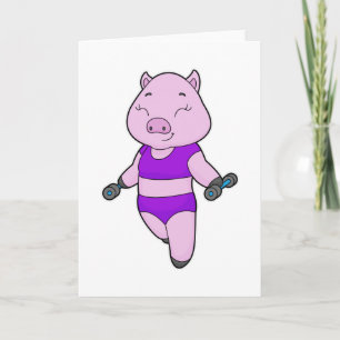 Carte Haltère de forme physique pour porc