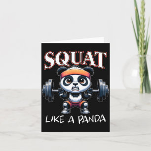Carte Haltère Panda Fitness Citation Drôle de Gym Squat 