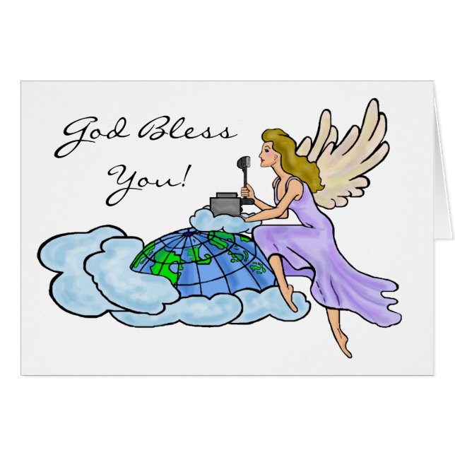 Carte Ham Radio Angel Personnaliser It! (Devant horizontal)