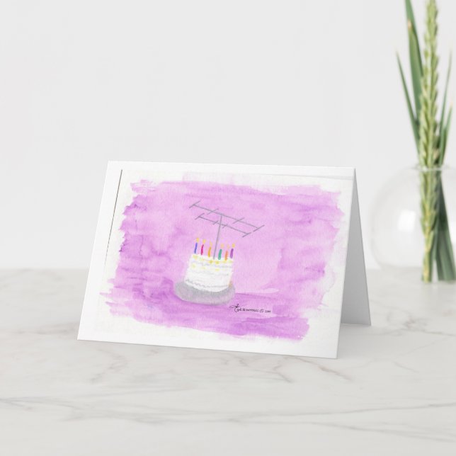 Carte Ham Radio Anniversaire Gâteau (Devant)