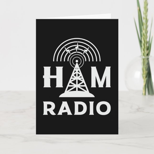 Carte HAM Radio Opérateur Antenne Code Amateur Idée cade (Devant)