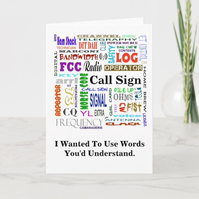 Carte Ham Radio Word Collage Card Personnaliser It! (Devant)