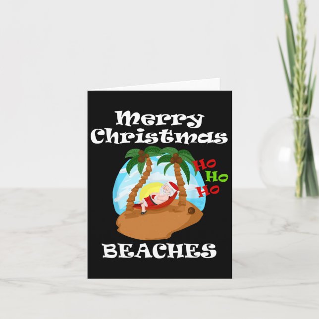 Carte Hamac de plage de Noël Santa Plages Palmier  (Devant)