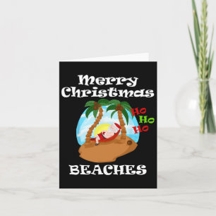 Carte Hamac de plage de Noël Santa Plages Palmier