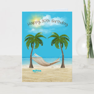 Carte Hamac sur la plage 30e anniversaire