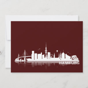 Carte Hamburg City Skyline/Carte Pliante/Invitatio