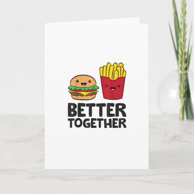 Carte Hamburger et frites aiment la restauration rapide  (Devant)