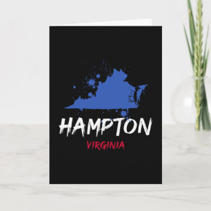 Carte Hampton Virginie Va Tache de peinture Souvenir de