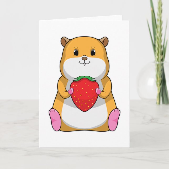 Carte Hamster à la fraise (Devant)