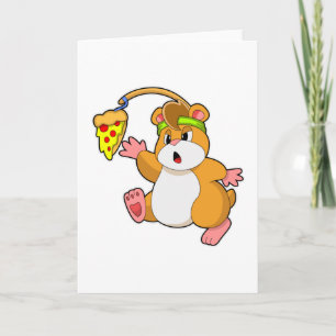 Carte Hamster à manger avec pizza