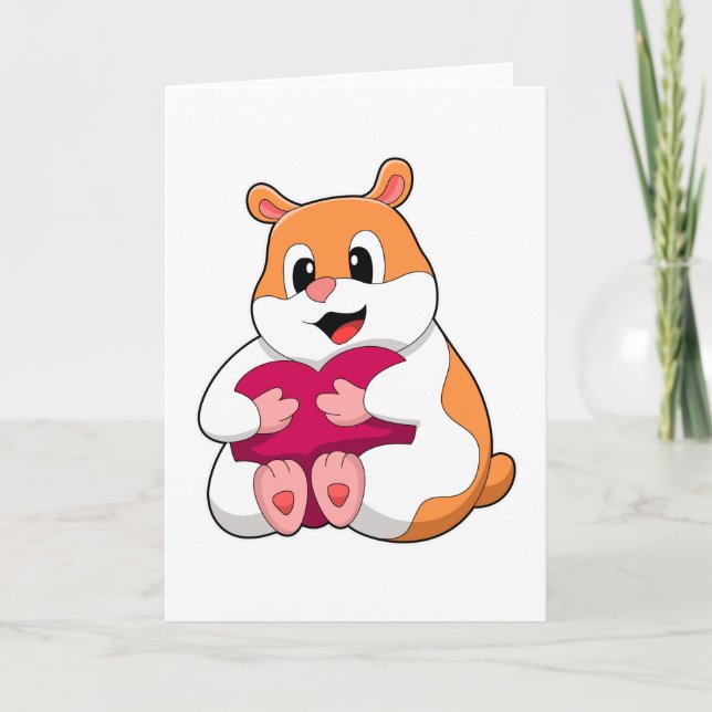 Carte Hamster avec cœur (Devant)