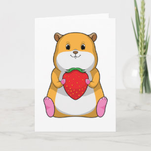 Carte Hamster avec fraise