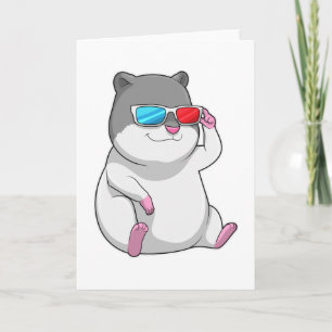 Carte Hamster avec lunettes